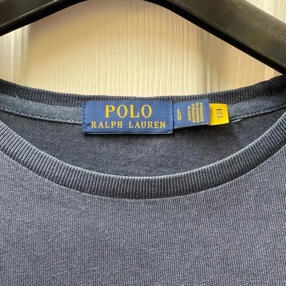 Polo Ralph Lauren Men's Size Large Navy‎ Painted Logo Graphic T Shirt